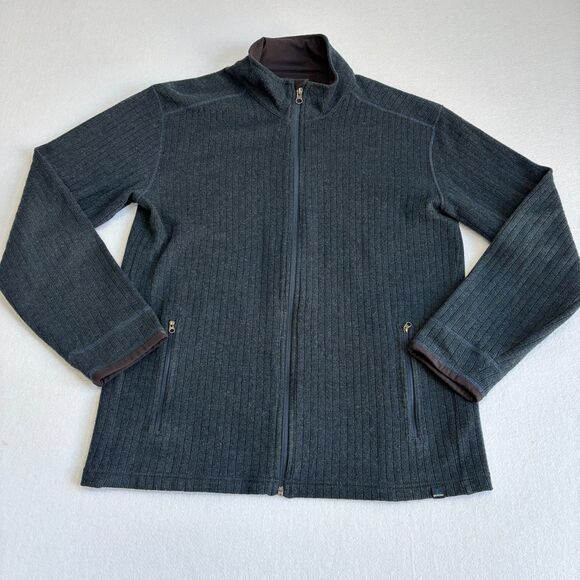 Prana Other - Prana Barclay Wool Blend Full Zip Ribbed Sweater Mens XL Gray
